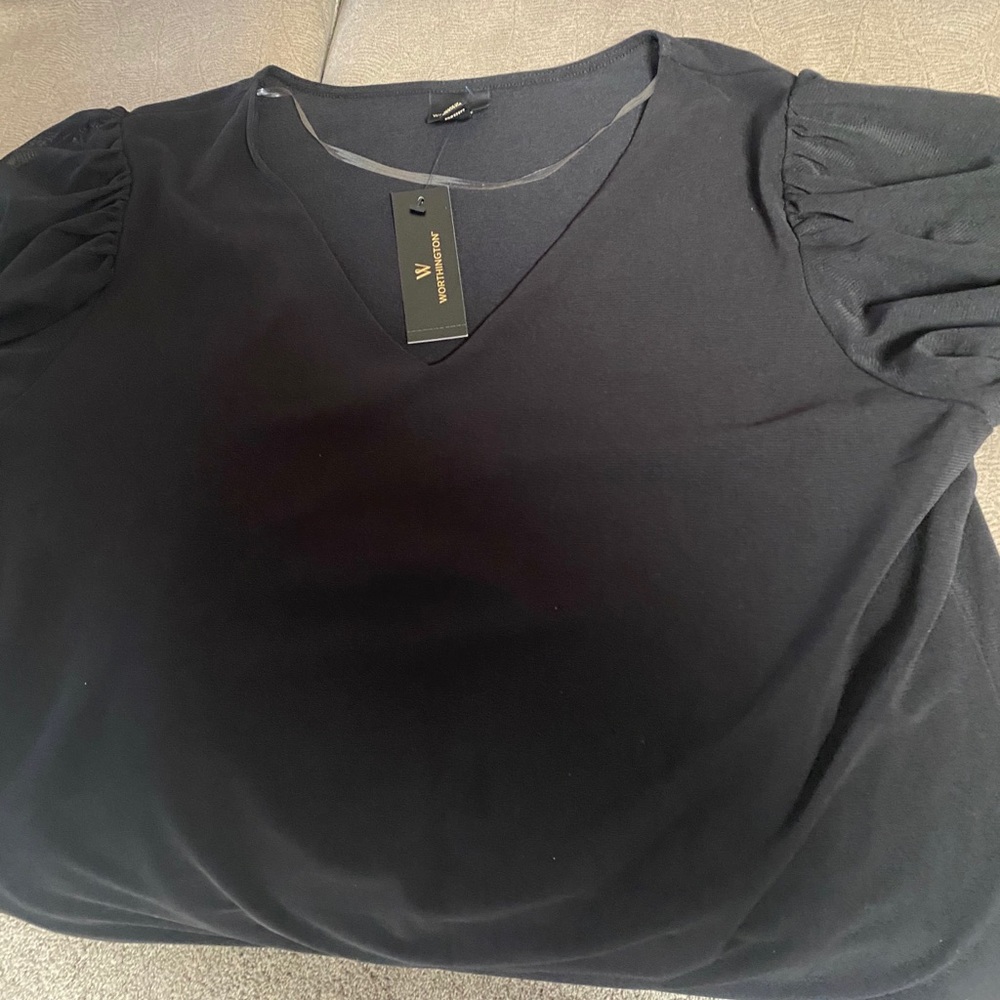 Black Silky Blouse with Liner